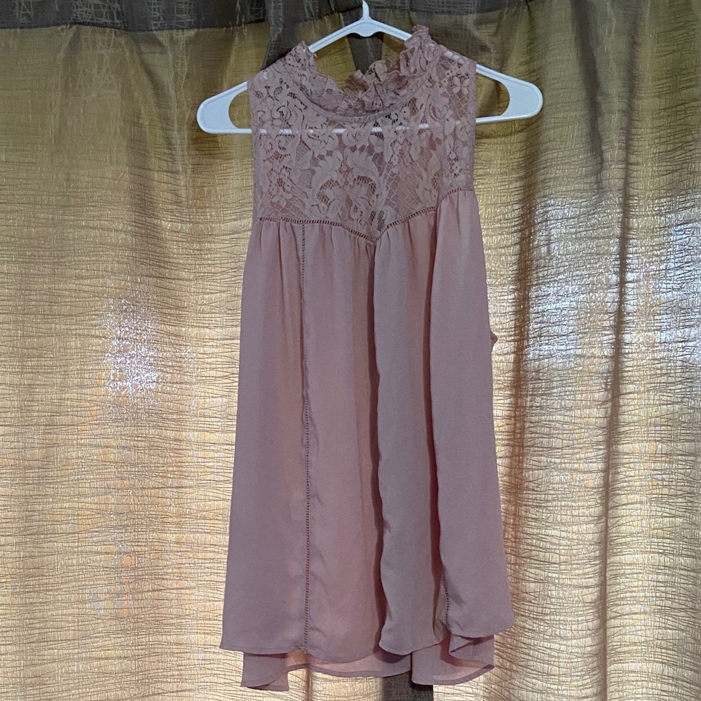 Worthington Pink Lace Tunic Top